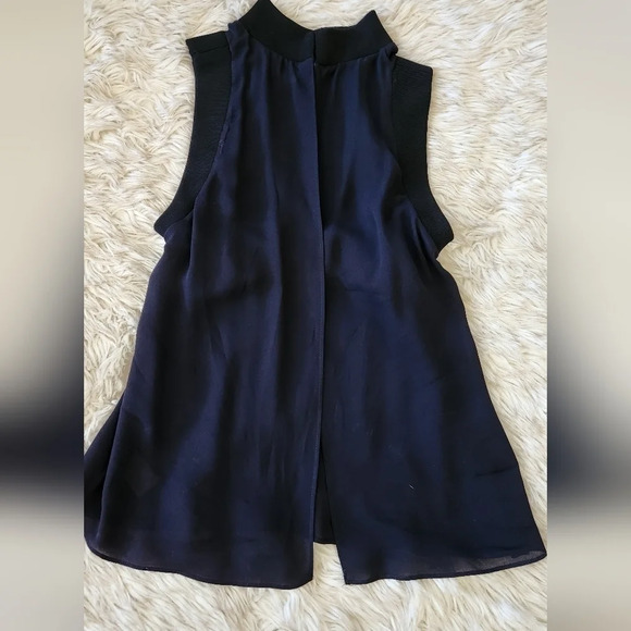 A.L.C. Navy blue Sheer Open Back Top - Picture 6 of 12